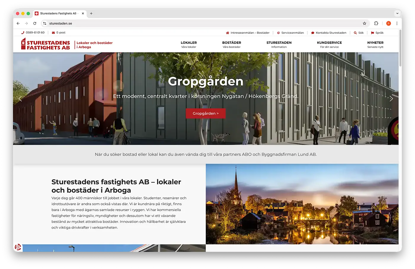 sturestaden hemsida